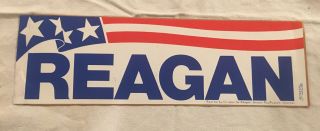 1980 Ronald Reagan For President Campaign Bumper Sticker Pinback - Rare