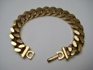 Vintage 1980s Chunky Goldtone Christian Dior Statement Bracelet