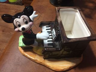 Vintage Walt Disney Mickey Mouse Piano Ceramic Planter