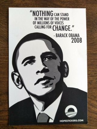 Barack Obama Hope 2008 Shepard Fairey Art Sticker President Campaign USA 3