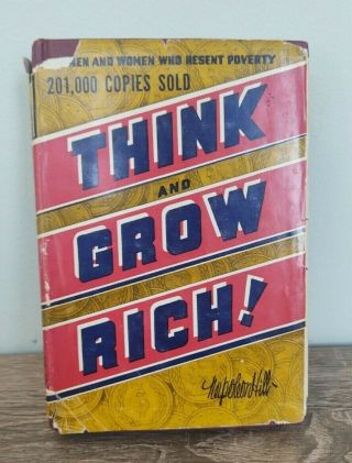 Vintage Think And Grow Rich By Napoleon Hill 1945 Edition Hc W/ Dj Ralston Soc.