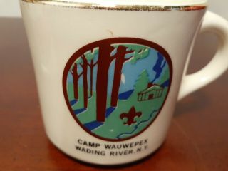Vintage Camp Wauwepex COFFEE CUP MUG Wading River NY SOUVENIR USA BSA Troop 2