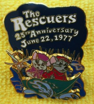 Walt Disney The Rescuers 25th Anniversary Bernard And Bianca June 22,  1977 Pin