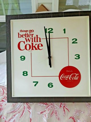 Vintage " Coke Cola " Electric Wall Clock