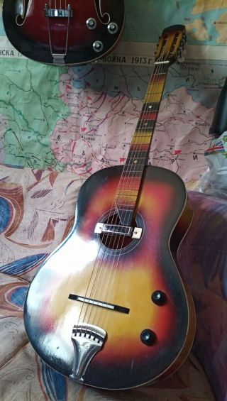 Kremona - Vintage Bulgarian el - acoustic guitar,  well preserved,  look&play 3