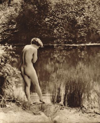 Vintage Outdoor Female Nude Everard Photo Gravure Print 30s52