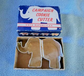Vintage Gop Republican Trump Campaign Party Metal Cookie Cutter W/ Box
