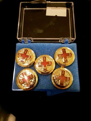 Masonic And Military Order Of The Red Cross Of Constantine Button Covers