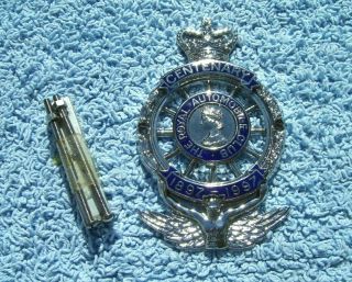 Vintage 1997 Royal Automobile Club Centenary Car Badge - Enamel Rac Grille Emblem