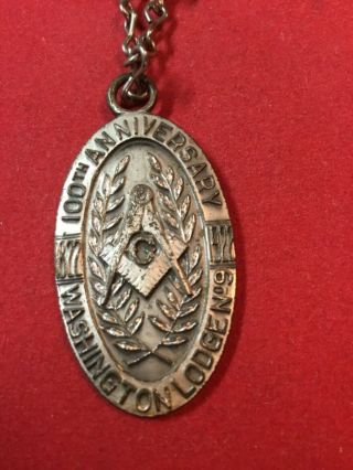 100th Anniversary (1822 - 1922) MASONIC Medal Washington Lodge No.  9,  Eatontown NJ 3