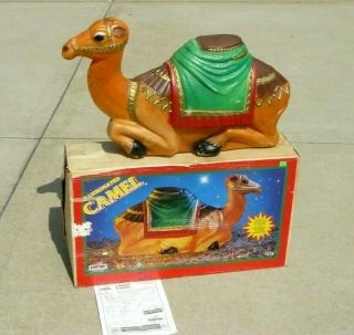 Vintage Empire 28 " Christmas Nativity Manger Camel Blow Mold Lighted W Box