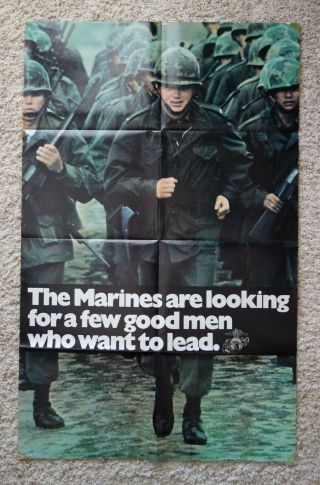 Vintage U.  S.  Marine Corps Recruiting Poster Vietnam War 1973