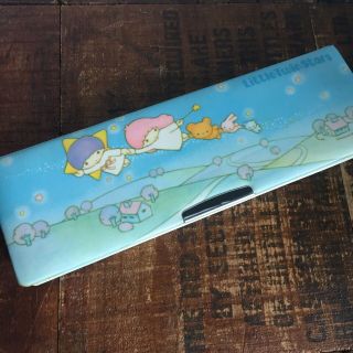 Vintage Little Twin Stars Pencil Case By Sanrio Dreamland Puffy Box 1976 Japan