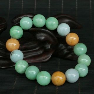 Chinese Natural Emerald Jade Hand - Carved Bracelet Z33