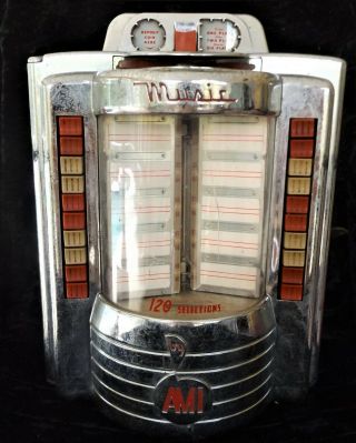 Jukebox Wall Box Music Ami Model W - 80 With Lock & Key 120 Songs Coin Operated