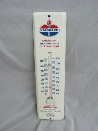 Vintage 1961 Standard American Heating Oil Wall Thermometer