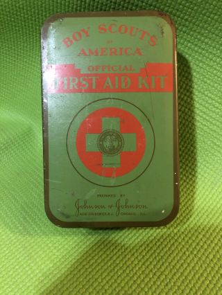 Vintage Boy Scouts Of America Official First Aid Kit Tin Only