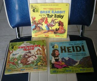 Walt Disney The Story Of Brer Rabbit And Tar Baby Book W/record 1971,  2 Others