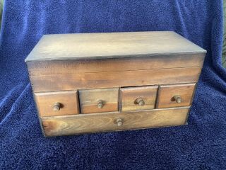 Vintage Wooden Sewing Box Five Drawer Style House Japan Mcm Retro