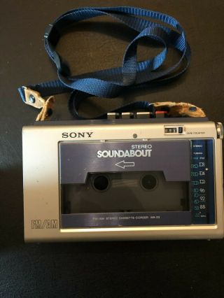 Vintage Sony Ams Stereo Soundabout Fm/am Cassette - Corder Wa - 33