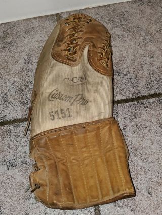 Vintage Ccm Custompro 5151 Hockey Goalie Glove Professional Model Left Hand H136