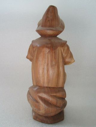 Vintage Chinese Wise Old Man Hand Carved Wood Figure 8” 2