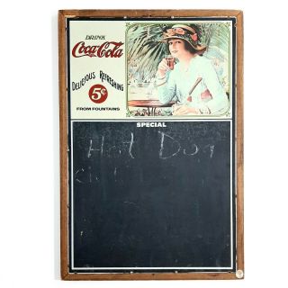 Vintage 1978 George Nathan Drink Coca Cola Menu Chalkboard Sign Advertising