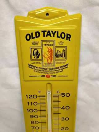 Vintage NOS Old Taylor Bourbon Whiskey Advertising Thermometer Metal Sign old 2