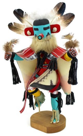 Vintage Eagle Dancer Kachina Doll Signed Hopi Navajo Feathers V.  Mitchell Moring