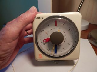 Vtg 1980s Sony Clock Radio Alarm A10w Icf Here Comes The Sun White Plastic