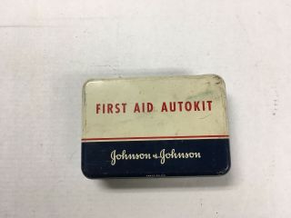 Vintage Johnson & Johnson 1940s Small Metal First Aid Kit