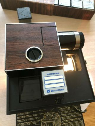 Vintage Bell And Howell Slide Cube Projector 41 Slide Cubes With Remote Control