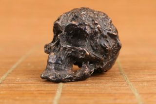 chinese old bronze hand carved skull statue figure 2
