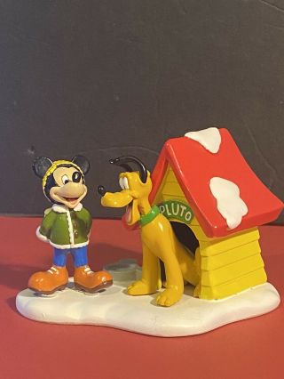 Disney Micjey’s Christmas Village A Special Snack For Pluto Dept.  56 Retired
