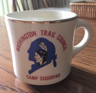 Boy Scouts Mug Coffee Cup Washington Trail Council Pa Camp Sequoyah 1972