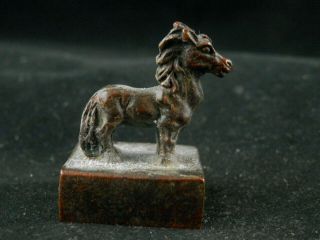 Special Antique Chinese Hand Made Bronze Horse Seal K120