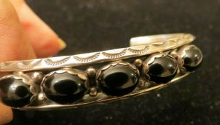 Vintage Navajo Sterling Silver Cuff Bracelet Signed L,  20.  9 Grams