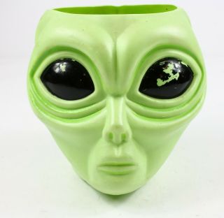 Vintage Alien Pops Blow Mold Bucket Candy Display Halloween Alien Head
