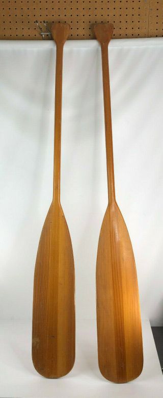2 Vintage Wood Canoe Paddles