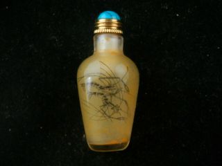 Chinese Glass Inside Hand Painted Shrimp Little Snuff Bottle I116