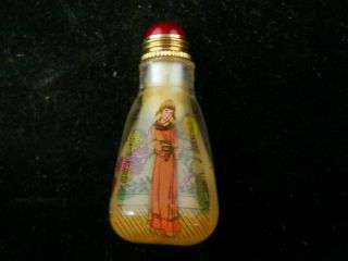 Chinese Glass Inside Hand Painted Figure Little Snuff Bottle I014