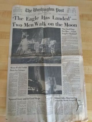 The Washington Post Monday July 21,  1969 " The Eagle Has Landed "