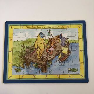 Classic Pooh Tigger Sail Boat Wooden Jigsaw Board Puzzle Disney Schylling Euc