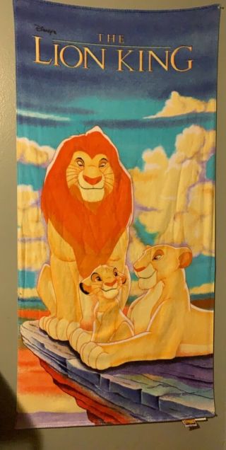 Vintage Disney The Lion King Movie Beach Towel 1990s Rare Franco Brazil