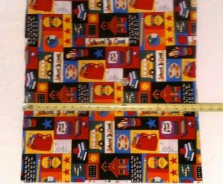 TEACHER BACK TO SCHOOL 100 COTTON FABRIC OVER 1/2 YARD REMNANT AT 21 X 45 2