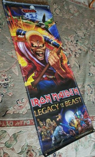 Stern Iron Maiden Pinball Machine - Full Size Banner - Game Room Wall Art