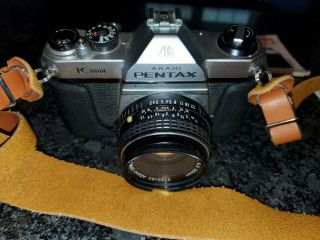 Vintage Pentax Asahi K1000 SLR Film Camera w/ SMC Pentax - M 50mm 1:2 Lens etc 2