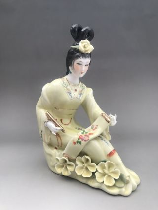 Chinese Hand Make Enamel Color Porcelain Girl Statue N004