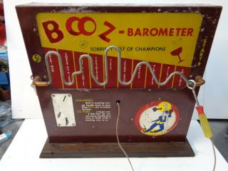 Vintage Booz Barometer Drinking Coin Operated Skill Game