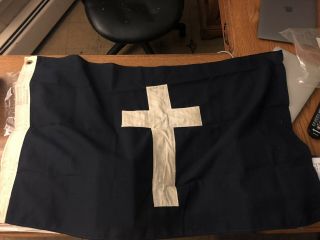 Vintage Navy Chaplain Flag Christian Military Army Cotton 2x3 Wwii Wwi Type 1 C2